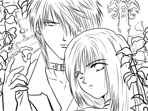 Touya And Aya Mikage Coloring Page